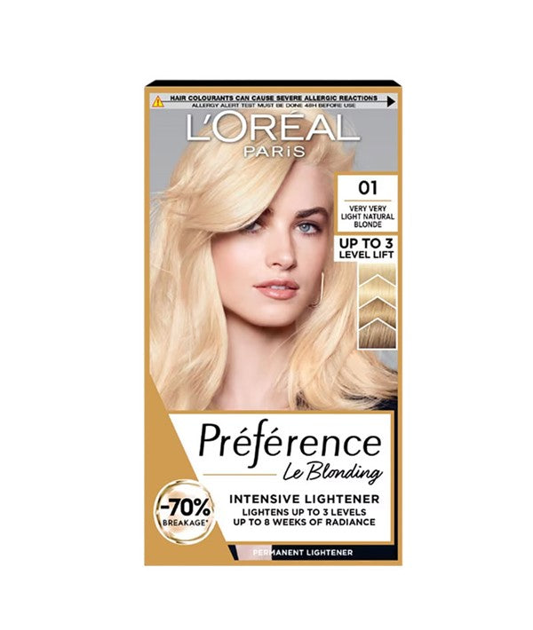 PREFERENCE INFINIA PERMANENT COLOR 01 NATURAL Color Lightest Blonde Hair Color Asetena Pa