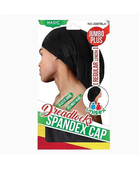 MAGIC COLLECTION DREADLOCKS SPANDEX CAP UNISEX 2286BLA Super Long Color Black Durags and Caps Asetena Pa