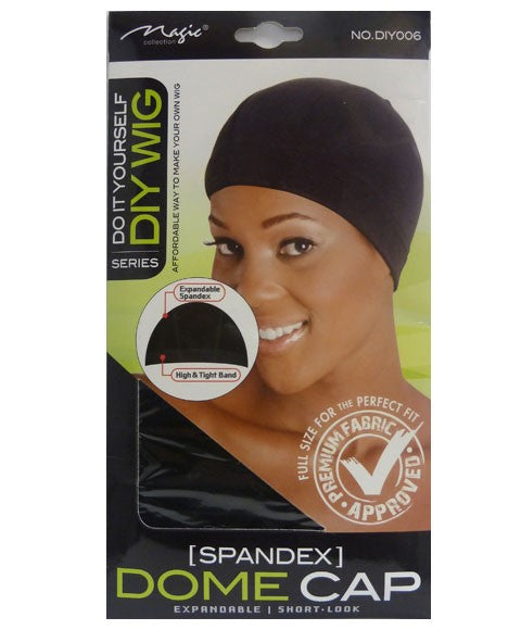 MAGIC COLLECTION DIY SERIES SPANDEX DOME CAP DIY006 Color Black Durags and Caps Asetena Pa