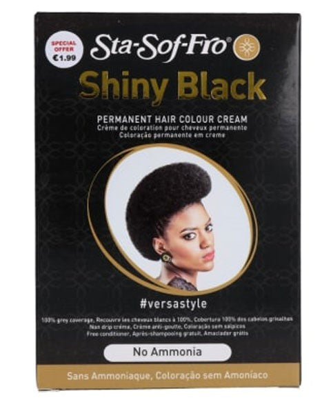STA SOF FRO SHINY BLACK PERMANENT HAIR COLOUR CREAM 25ml Hair Color Asetena Pa