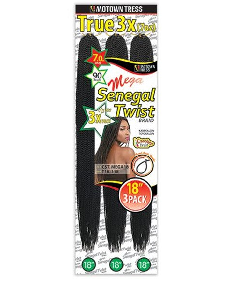 MOTOWN TRESS SYN CST MEGA 3 X SENEGAL TWIST BRAID 18 Color 30 Hair for Braid Extensions Asetena Pa