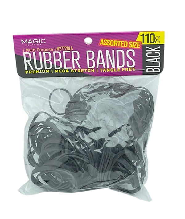 MAGIC COLLECTION MULTI PURPOSE RUBBER BANDS 2772BLA Mixed Size Kids Hair Accessories Asetena Pa