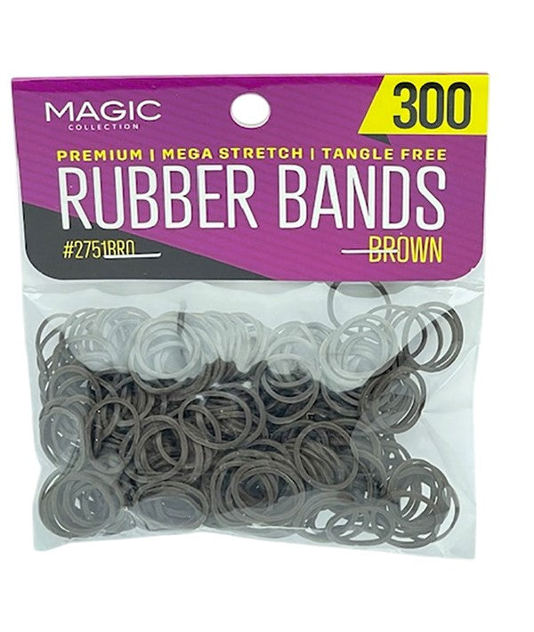 MAGIC COLLECTION RUBBER BANDS 2751BRO 300 pcs Kids Hair Accessories Asetena Pa