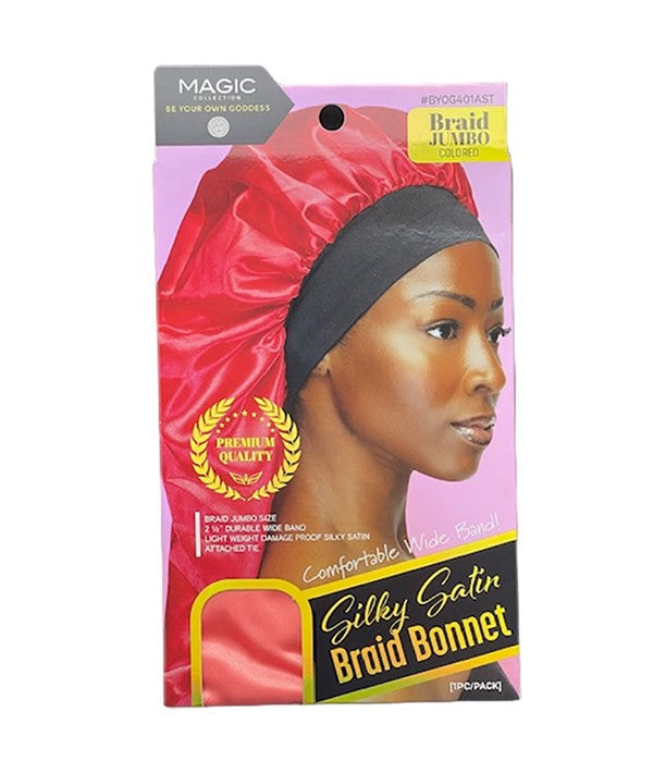 MAGIC COLLECTION SILKY SATIN BRAID BONNET BYOG401AST Jumbo Color Colored Durags and Caps Asetena Pa