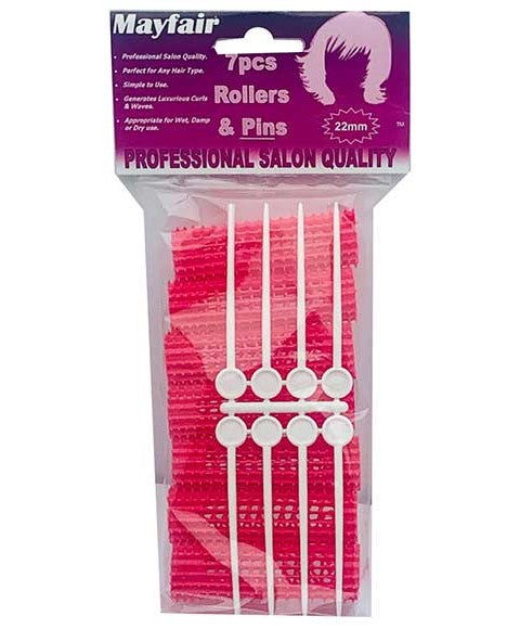 MAYFAIR PIN ROLLERS PINK 7X22mm Kids Hair Accessories Asetena Pa