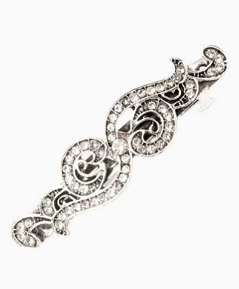 ANTIQUE STYLE VINTAGE CRYSTAL SWIRL BARRETTE 4223 6.5 cm Kids Hair Accessories Asetena Pa