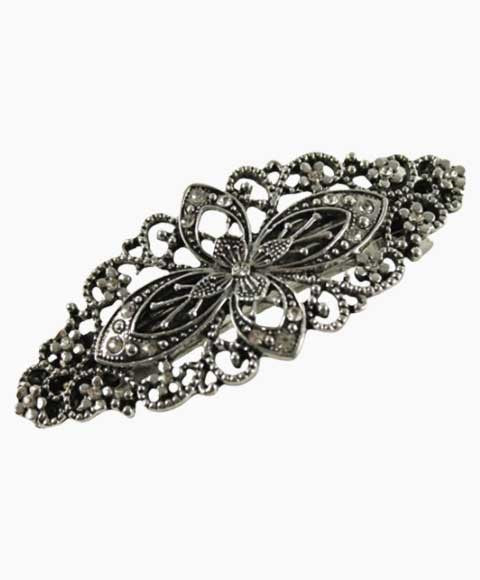 METAL CRYSTAL FLLIGREE BARRETTE 5816 8 cm Kids Hair Accessories Asetena Pa