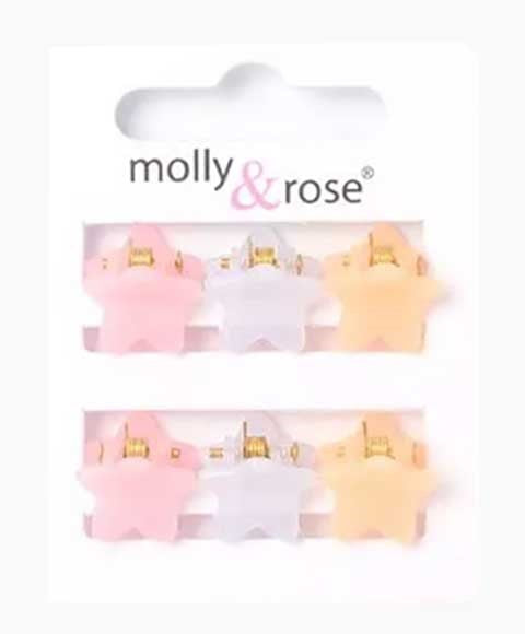 CARD OF 6 STAR MINI CLAMPS 8206 1 cm Kids Hair Accessories Asetena Pa