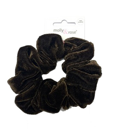 VELVET FINISH POLYESTER BROWN SCRUNCHIE 7687 Kids Hair Accessories Asetena Pa