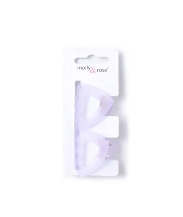 CARD OF 2 TRANSLUCENT PASTEL CLAMPS Color Assorted Hair Accessories Asetena Pa