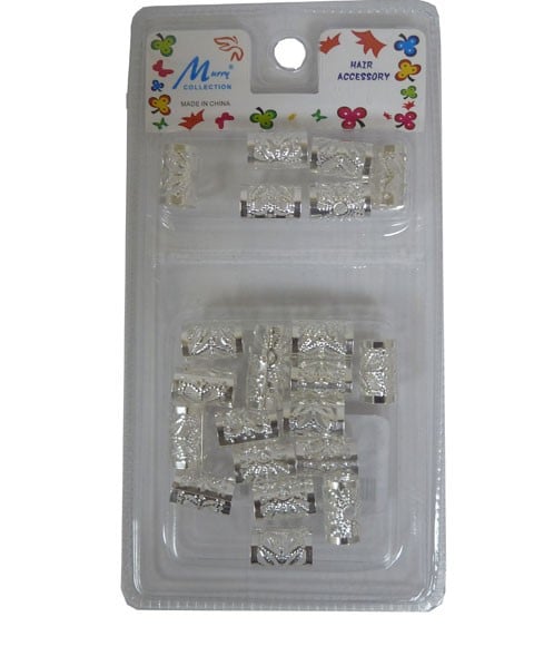 MURRY COLLECTION METAL TUBE CLIP SILVER MC44S Large Kids Hair Accessories Asetena Pa