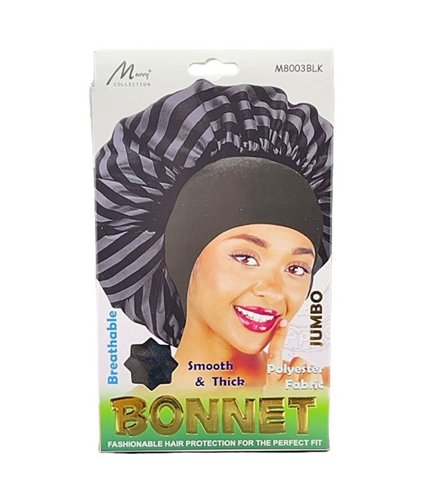 MURRY COLLECTION SMOOTH AND THICK BONNET M8003BLK Jumbo Durags and Caps Asetena Pa