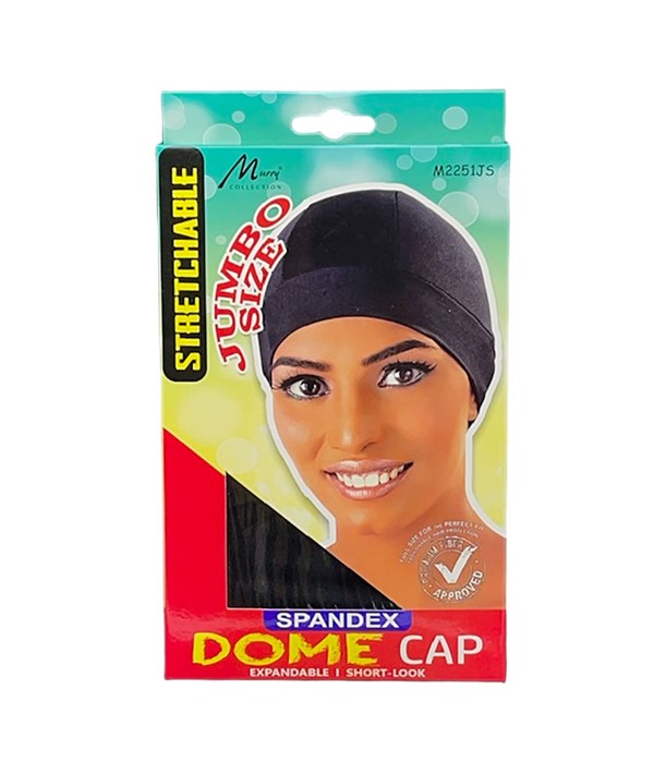 MURRY COLLLECTION SPANDEX EXPANDABLE DOME CAP M2251JS Jumbo size Color Black Durags and Caps Asetena Pa