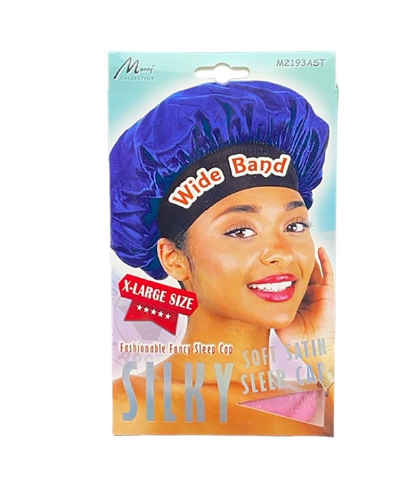 MURRY COLLECTION WIDE BAND SILKY SATIN SLEEP CAP M2193AST Durags and Caps Asetena Pa
