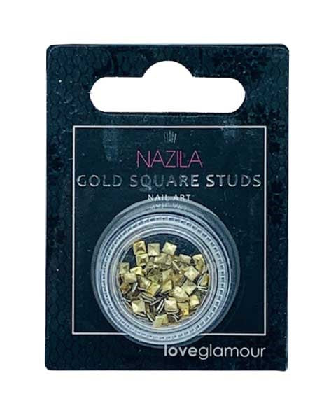 NAIL ART CHARM GOLD SQUARE STUDS Nails Asetena Pa
