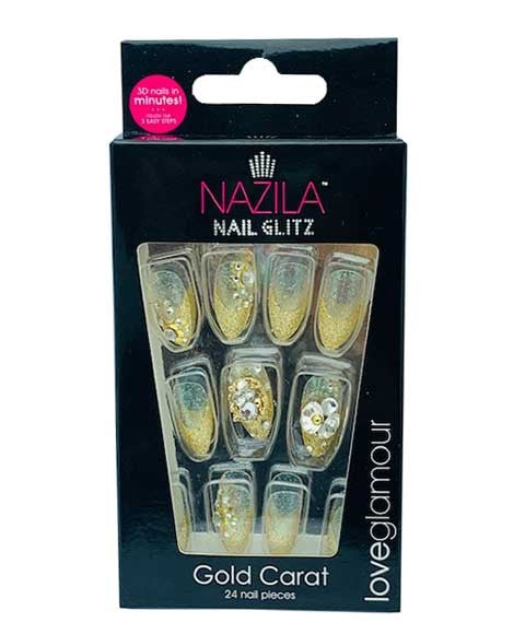 NAIL GLITZ GOLD CARAT 24 Nails Nails Asetena Pa