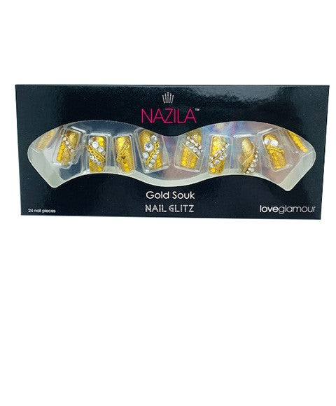 NAIL GLITZ LOVE GLAMOUR GOLD SOUK 24 Nails Nails Asetena Pa