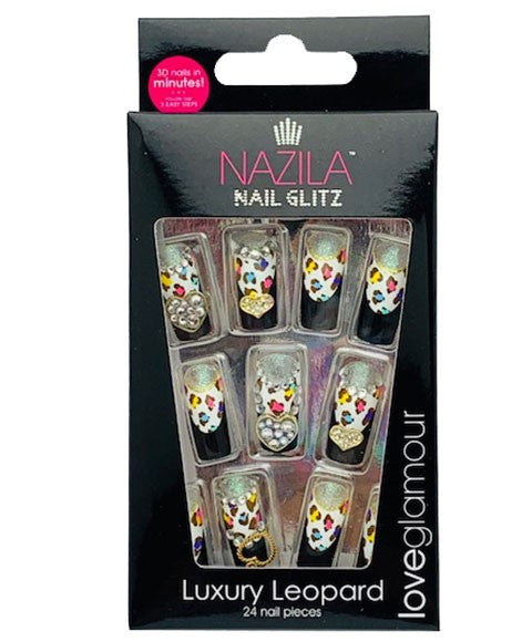 NAIL GLITZ LOVE GLAMOUR LUXURY LEOPARD 24 Nails Nails Asetena Pa
