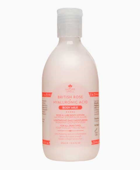 NATURE SPELL BRITISH ROSE AND HYALURONIC ACID BODY MILK 276 ml Skin Moisturizing Asetena Pa