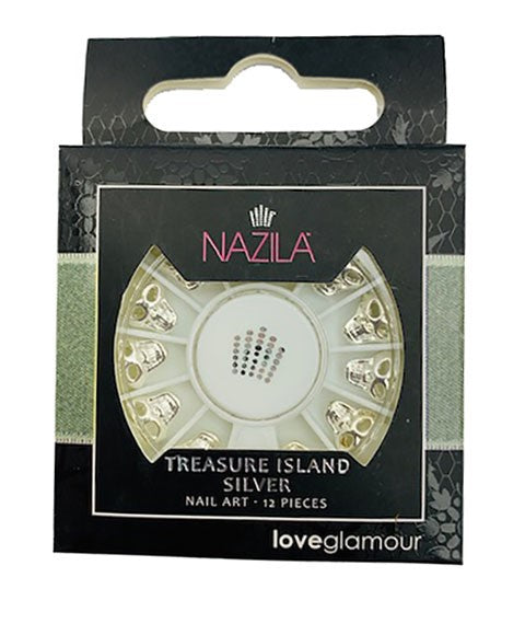 NAIL ART CHARM TREASURE ISLAND SILVER Nails Asetena Pa