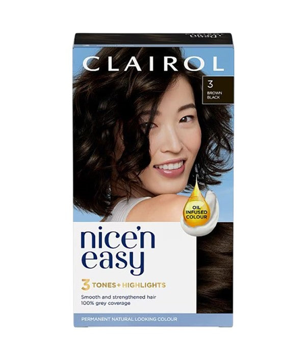 NICE N EASY PERMANENT COLOR 3 BROWN BLACK Hair Color Asetena Pa