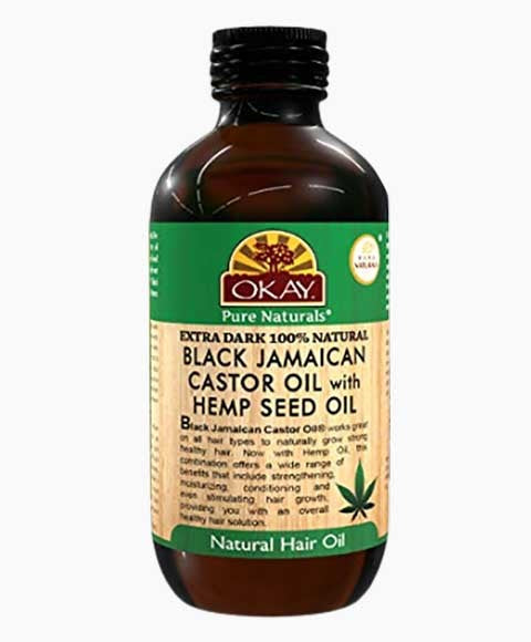 OKAY EXTRA DARK BLACK JAMAICAN CASTOR OIL WITH HEMP SEED OIL 118 ml Treatments Asetena Pa