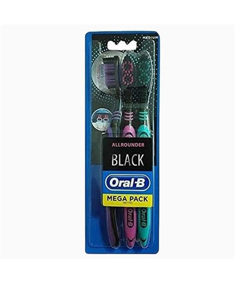 ORAL B ALLROUNDER BLACK MEDIUM TOOTHBRUSH MEGA PACK Dental Care Asetena Pa