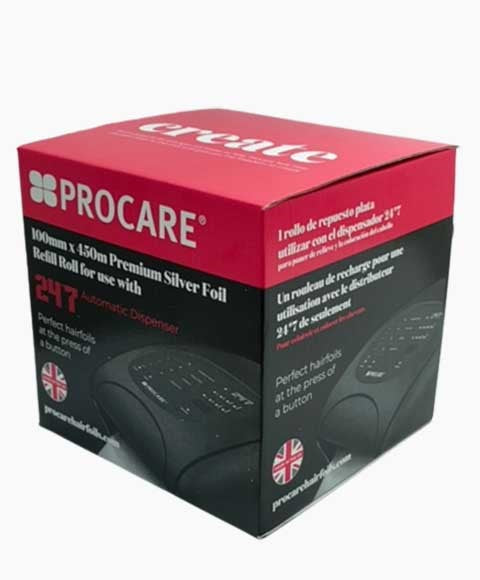PROCARE CREATE 24X7 PREMIUM SILVER FOIL 100 mm x 450 m Color Black Hair Color Asetena Pa