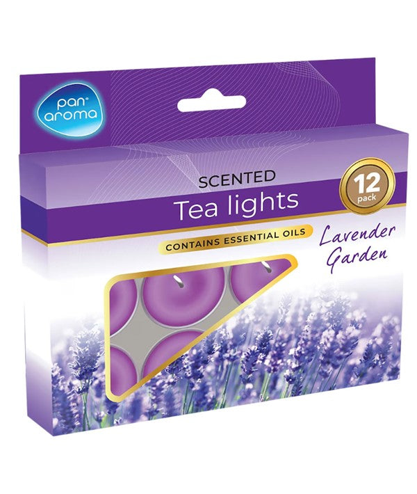 SCENTED TEA LIGHTS LAVENDER GARDEN 12 pcs Candles Asetena Pa