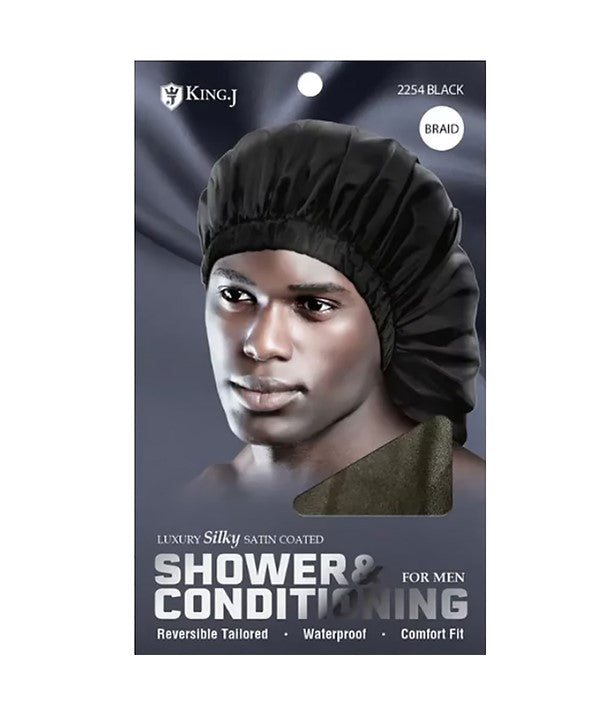 LUXURY SILKY SATIN COATED SHOWER AND CONDITIONING FOR MEN 2254 Color Black Durags and Caps Asetena Pa