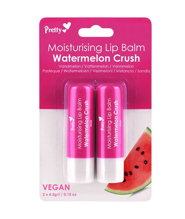 PRETTY MOISTURISING LIP BALM WATERMELON CRUSH 2 x 4.3 g Lips Asetena Pa