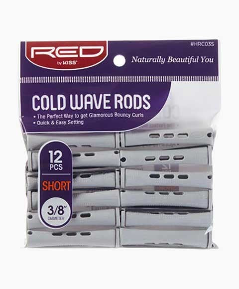 RED BY KISS COLD WAVE RODS HRC03S Short (12 Pcs) Color Grey 3/8 Diameter Kids Hair Accessories Asetena Pa