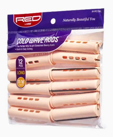 RED BY KISS COLD WAVE RODS HRC06L Long (12 Pcs) Color Peach 11/16 Diameter Kids Hair Accessories Asetena Pa