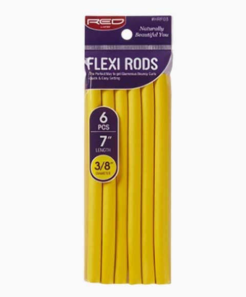 RED BY KISS FLEXI RODS HRF03 7'' Length (6 Pcs) Color Yellow 3/8 Diameter Hair Accessories Asetena Pa