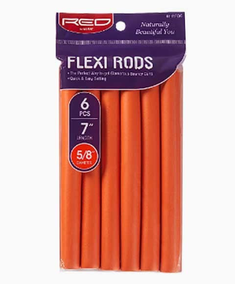 RED BY KISS FLEXI RODS HRF06 7'' Length (6 Pcs) Color Orange 5/8 Diameter Kids Hair Accessories Asetena Pa