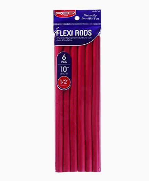 RED BY KISS FLEXI RODS HRF14 10'' Length (6 Pcs) Color Red 1/2 Diameter Kids Hair Accessories Asetena Pa