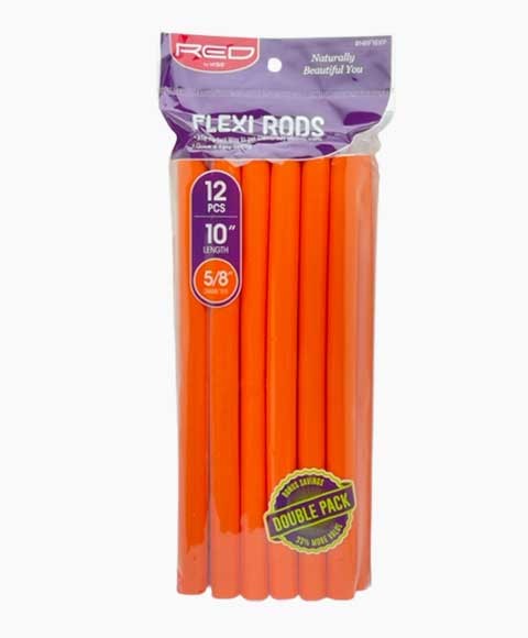 RED BY KISS FLEXI RODS HRF16VP 10'' Length (12 Pcs) Color Orange 5/8 Diameter Hair Accessories Asetena Pa