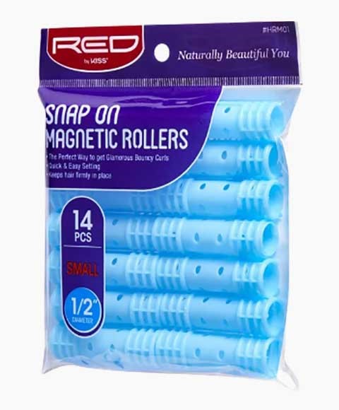 RED BY KISS SNAP ON MAGNETIC ROLLERS HRM01 Small (14 Pcs) Color Blue 1/2 Diameter Kids Hair Accessories Asetena Pa