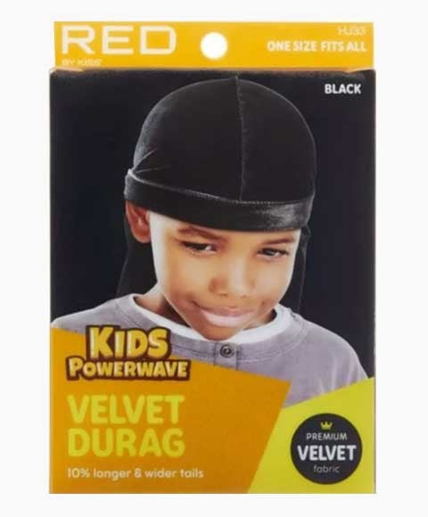 RED BY KISS KIDS POWERWAVE VELVET DURAG HJ33 Black Durags and Caps Asetena Pa