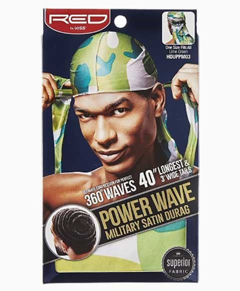 RED BY KISS POWER WAVE MILITARY SATIN DURAG HDUPPM03 Durags and Caps Asetena Pa