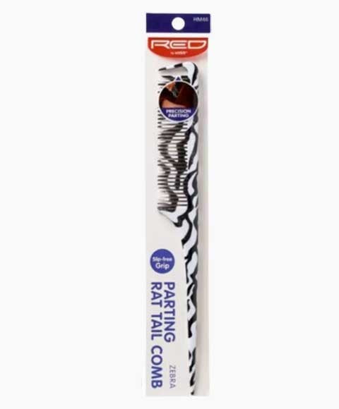 RED BY KISS PARTING RAT TAIL COMB ZEBRA HM46 Hair Brushes and Combs Asetena Pa