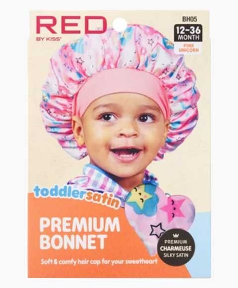 RED BY KISS TODDLER SATIN PREMIUM BONNET BH05 Color Pink Unicorn Durags and Caps Asetena Pa
