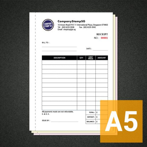 Reciept Book 7x7 Ncr 5x5's