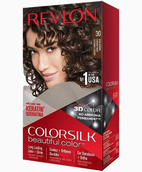 COLORSILK BEAUTIFUL COLOR PERMANENT HAIR COLOR 30 DARK BROWN Hair Color Asetena Pa