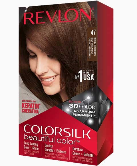 COLORSILK BEAUTIFUL COLOR PERMANENT HAIR COLOR 47 MEDIUM RICH BROWN Hair Color Asetena Pa