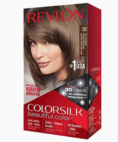 COLORSILK BEAUTIFUL COLOR PERMANENT HAIR COLOR 50 LIGHT ASH BROWN Hair Color Asetena Pa