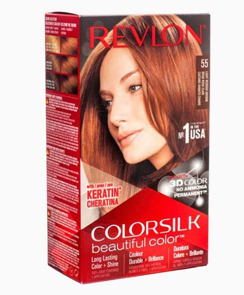 COLORSILK BEAUTIFUL COLOR PERMANENT HAIR COLOR 55 LIGHT REDDISH BROWN Hair Color Asetena Pa