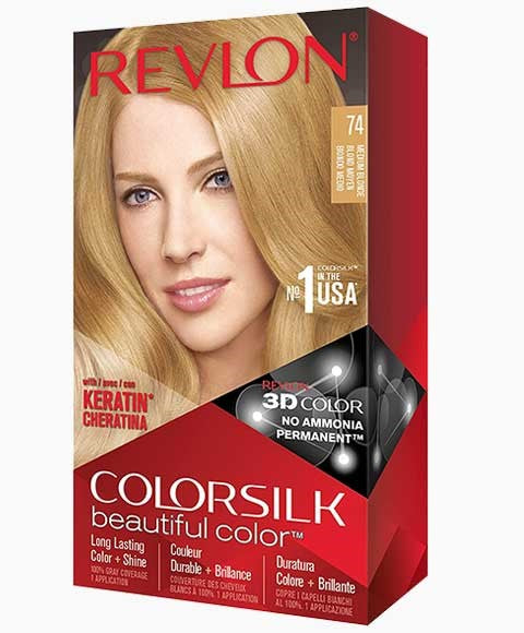 COLORSILK BEAUTIFUL COLOR PERMANENT HAIR COLOR 74 MEDIUM BLONDE Hair Color Asetena Pa