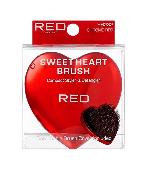 RED BY KISS SWEET HEART BRUSH HH232 CHROME RED Hair Brushes and Combs Asetena Pa