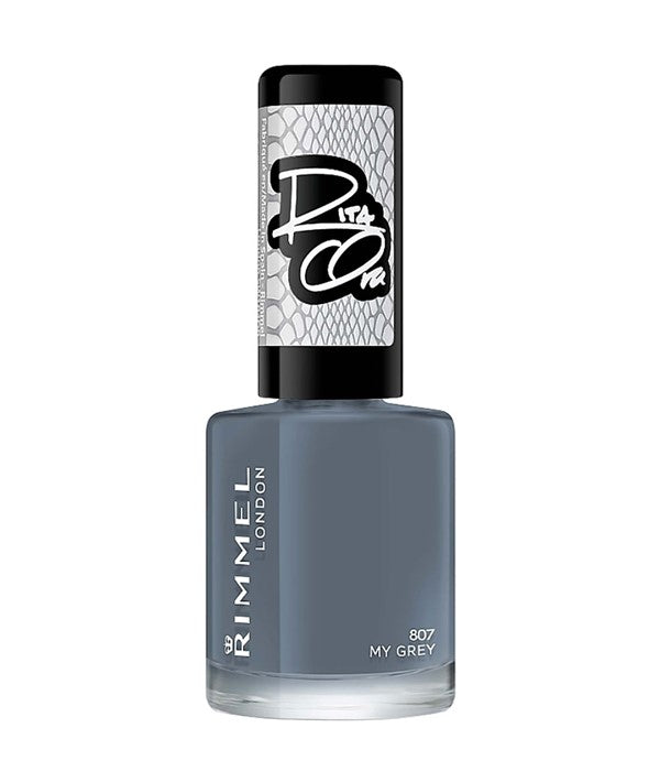RIMMEL 60 SECONDS NAIL POLISH RITA ORA 807 MY GREY 8 ml Nails Asetena Pa